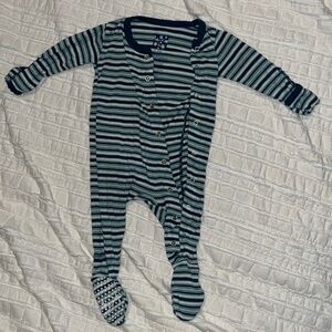 Kickee Pants Navy and Teal Striped Onesie